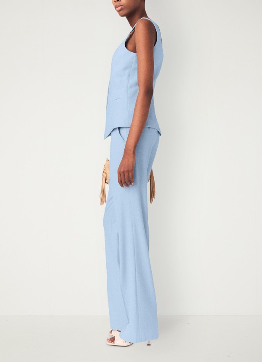 Maje Pigalue pantalon met steekzakken - detail 4 lichtblauw