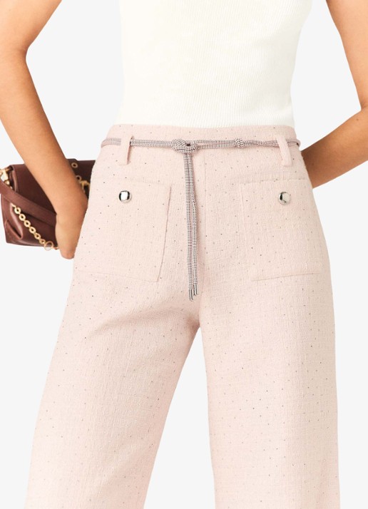 Maje Pillona loose fit broek met strass en opgestikte zakken - detail 4 lichtroze