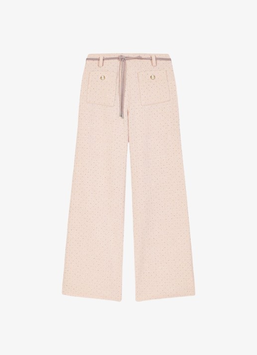 Maje Pillona loose fit broek met strass en opgestikte zakken