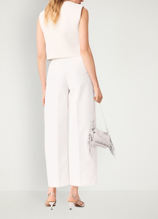 Maje Pistalace pantalon met steekzakken  - achterkant 6 wit