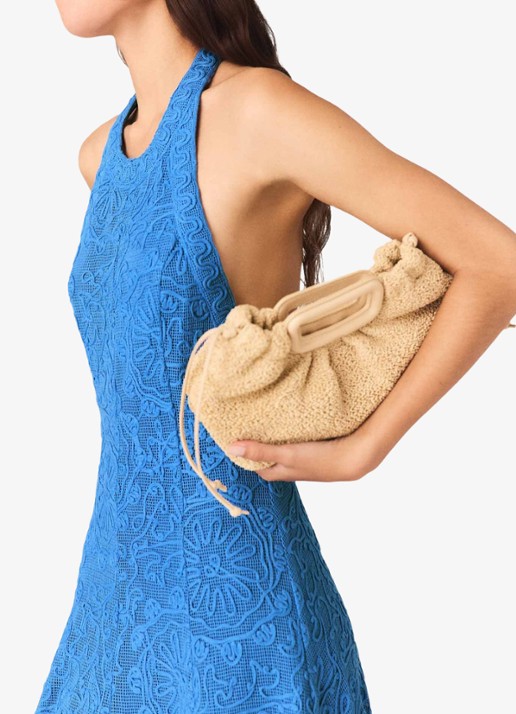 Maje Raros midi jurk met borduring - detail 4 donkerblauw