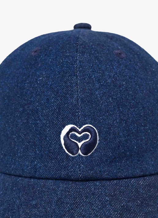 Maje Raw denim pet met logo - detail marineblauw
