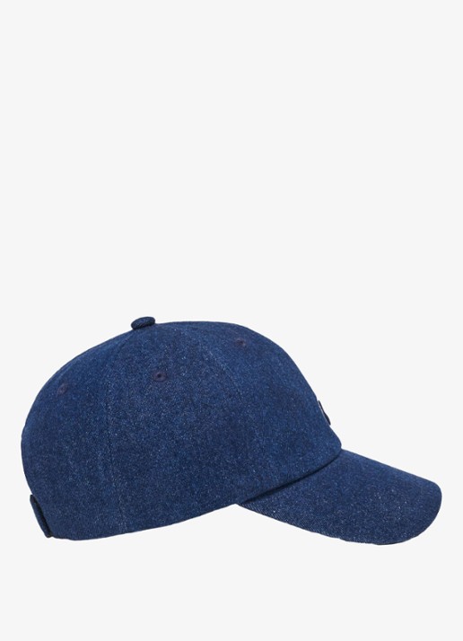 Maje Raw denim pet met logo - detail 2 marineblauw