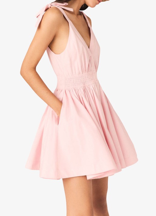 Maje Reona mini jurk met steekzakken - detail 4 roze