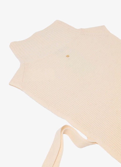 Maje Ribgebreide top in kasjmierblend met col - detail 4 beige