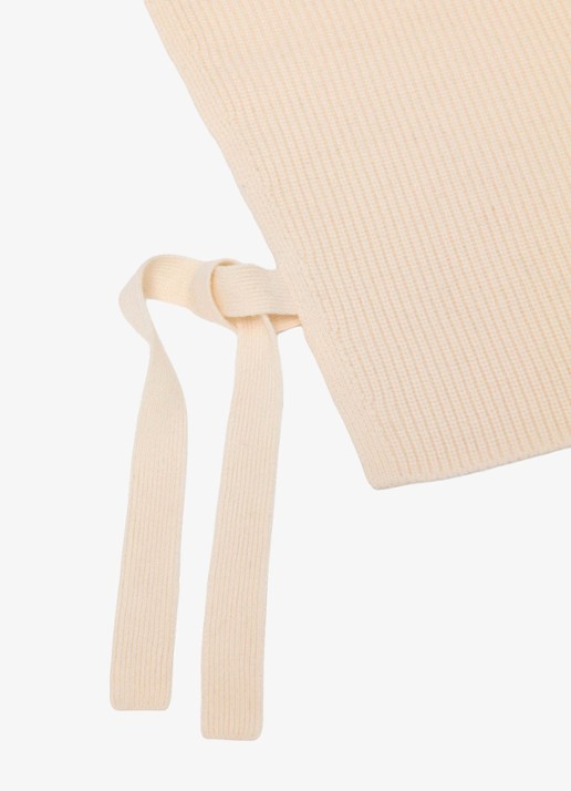 Maje Ribgebreide top in kasjmierblend met col - detail 6 beige