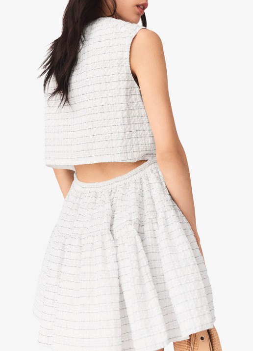 Maje Ribianco mini jurk met streepprint - detail 5 wit