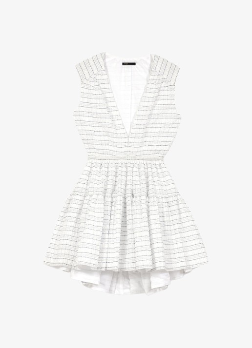 Maje Ribianco mini jurk met streepprint - voorkant 6 wit