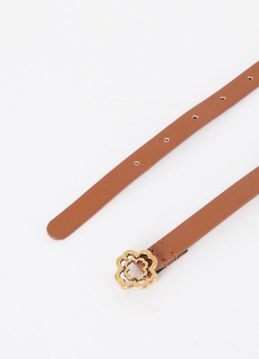 Maje Riem van leer - detail 2 cognac