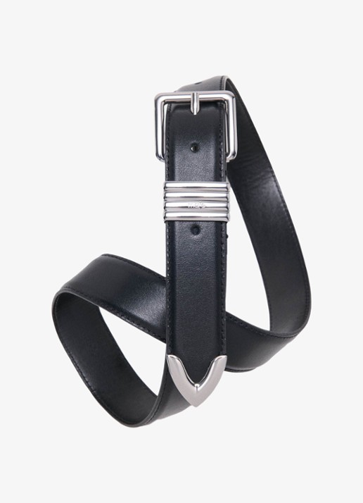 Maje Riem van leer - detail 3 zwart