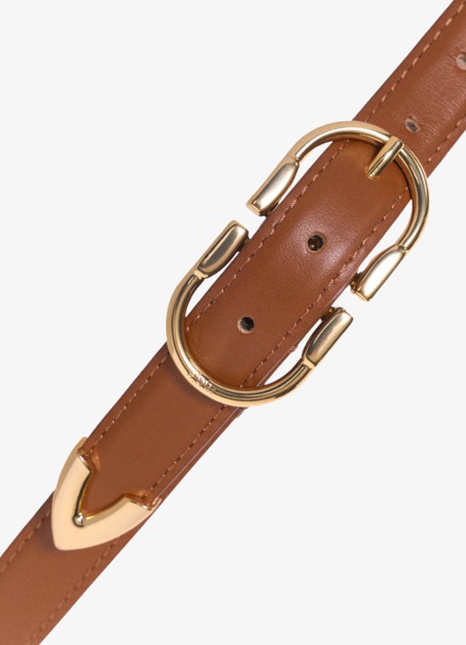 Maje Riem van leer - detail 4 camel