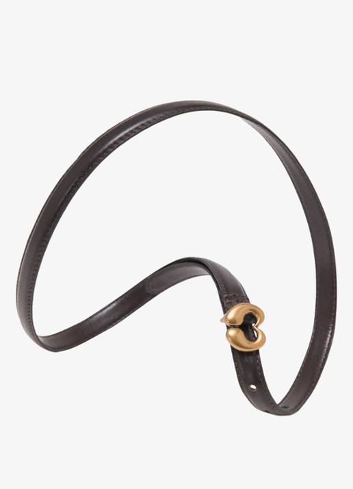 Maje Riem van leer - detail 3 donkerbruin