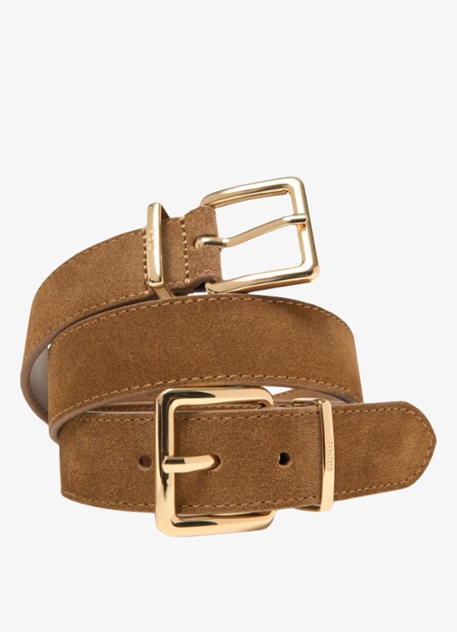 Maje Riem van suède - detail 2 camel