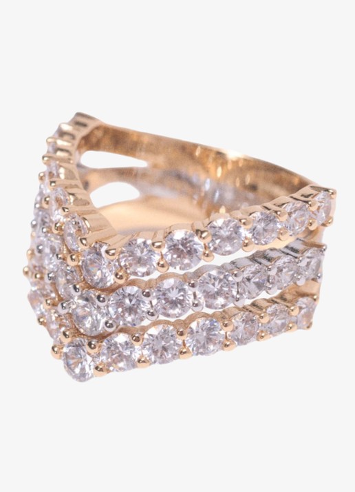 Maje Ring met zirkonia - achterkant goud