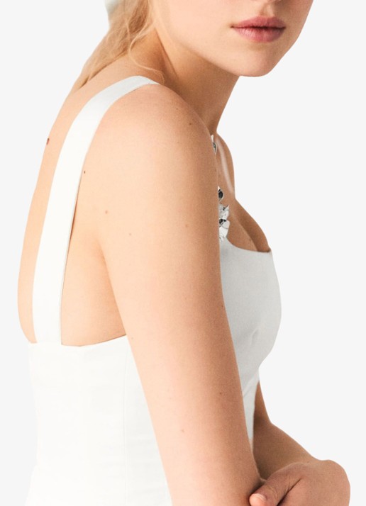 Maje Ripalace mini jurk met bloem detail - detail 7 wit