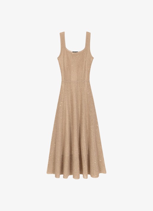 Maje Russelettync midi jurk met strass