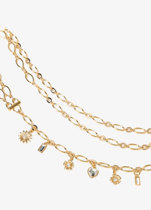Maje Schakelriem met bedels - detail 4 goud