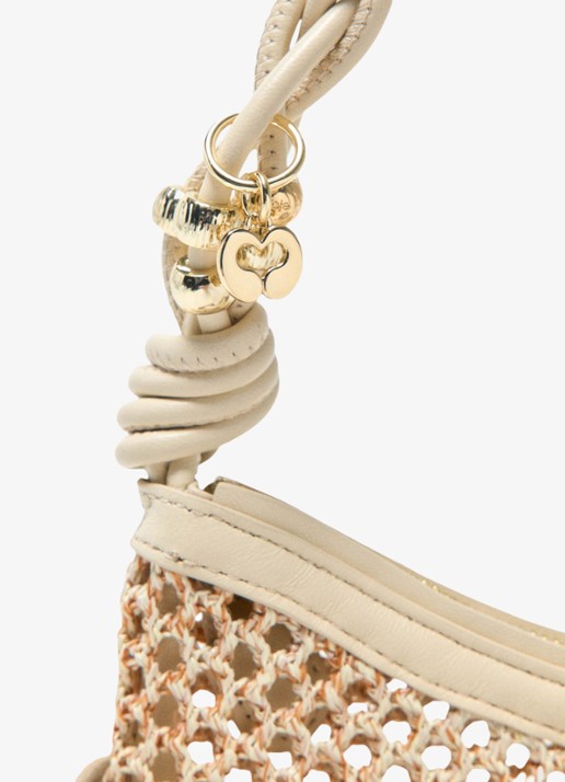 Maje Schoudertas met franjes - detail 3 beige