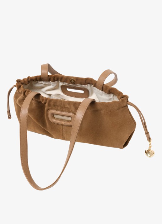 Maje Schoudertas met hanger - achterkant 3 camel