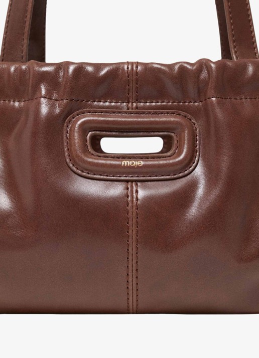 Maje Schoudertas met logo - detail 2 bruin