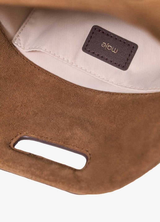 Maje Schoudertas van leer - detail 6 bruin