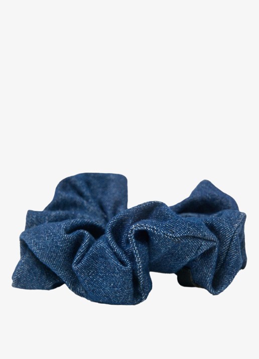 Maje Scrunchie van chambray - detail 2 donkerblauw