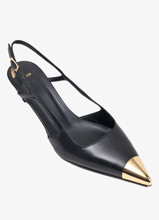 Maje Slingback van leer - detail 2 jeans