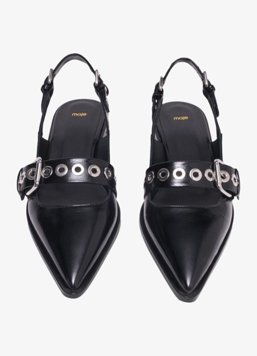 Maje Slingback van leer - detail 2 jeans