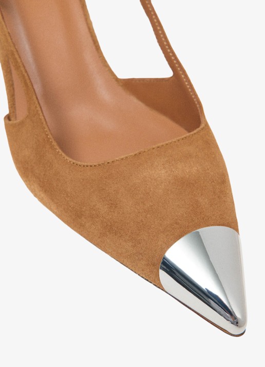 Maje Slingback van suède  - detail 6 camel