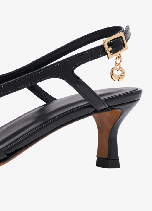 Maje Slingbacks van leer met mesh details - detail 2 jeans