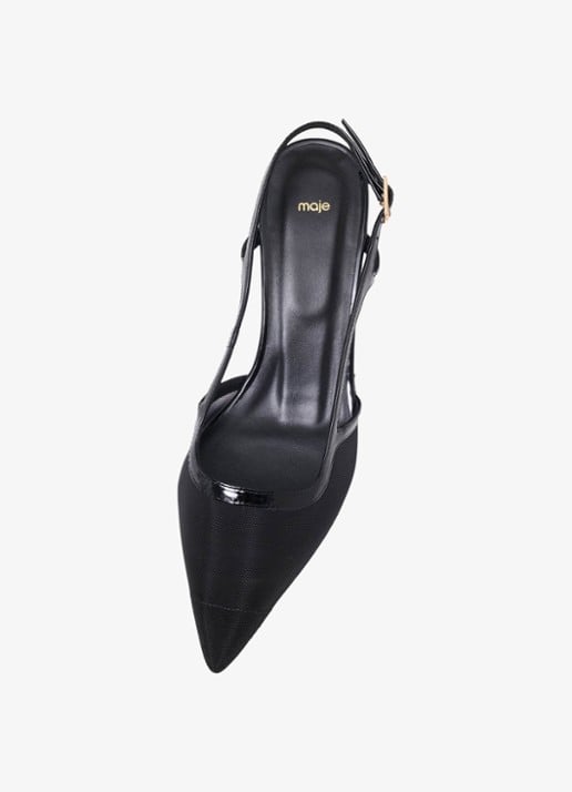 Maje Slingbacks van leer met mesh details - detail 4 jeans