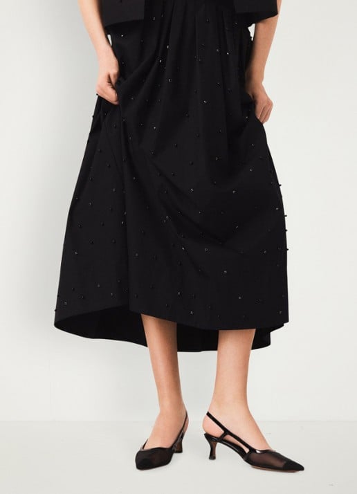 Maje Slingbacks van leer met mesh details - voorkant 7 jeans