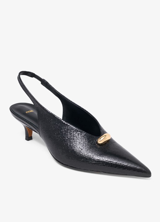 Maje Slingbacks van leer - detail 3 zwart