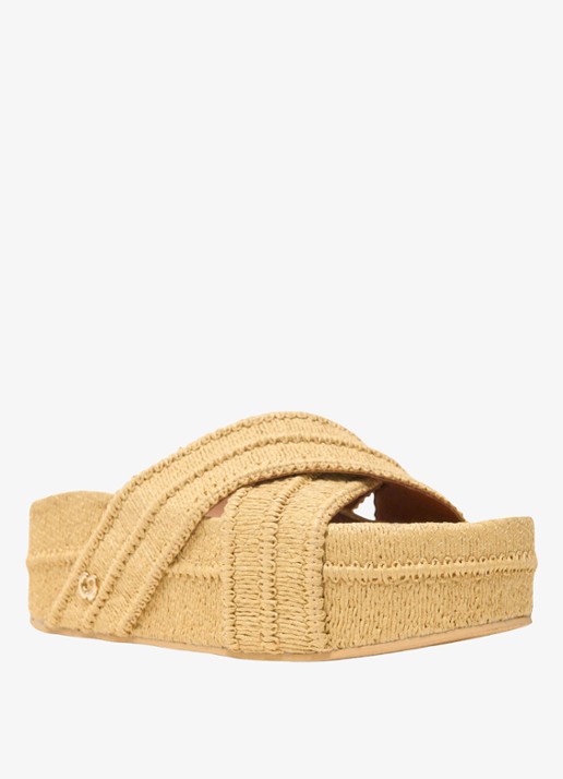 Maje Slipper met gevlochten detail en plateauzool - detail 6 beige