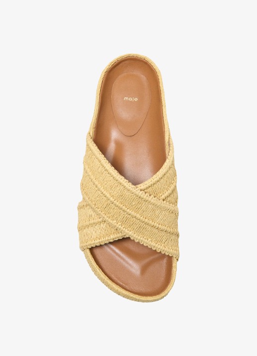 Maje Slipper met gevlochten detail en plateauzool - detail 7 beige