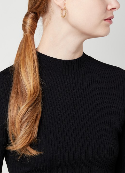 Maje Sophisticated oorringen met zirkonia - voorkant 2 goud