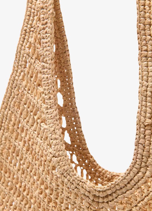 Maje Stephan City schoudertas met gevlochten detail - detail 4 beige