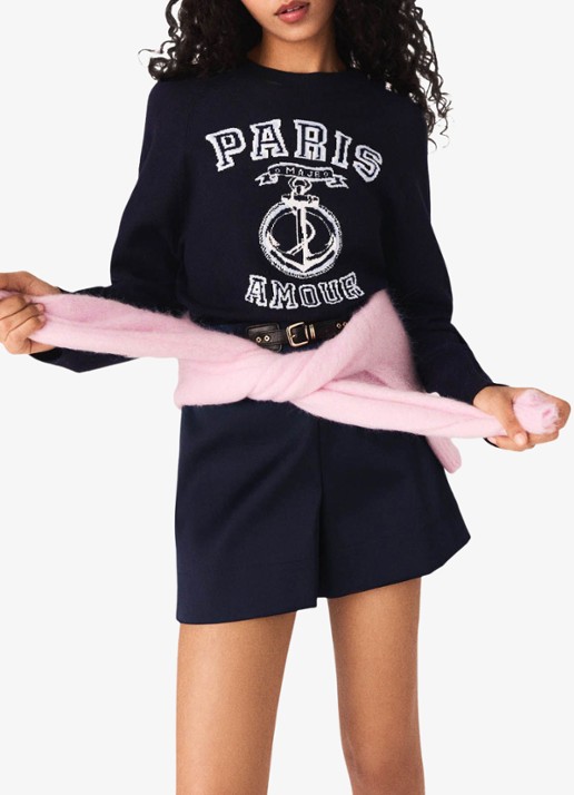 Maje Sweater in wolblend met print