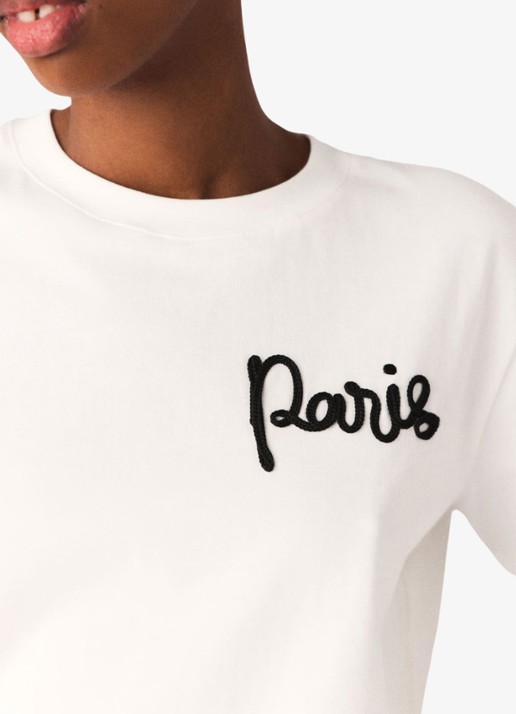Maje T-shirt met borduring - detail 7 wit
