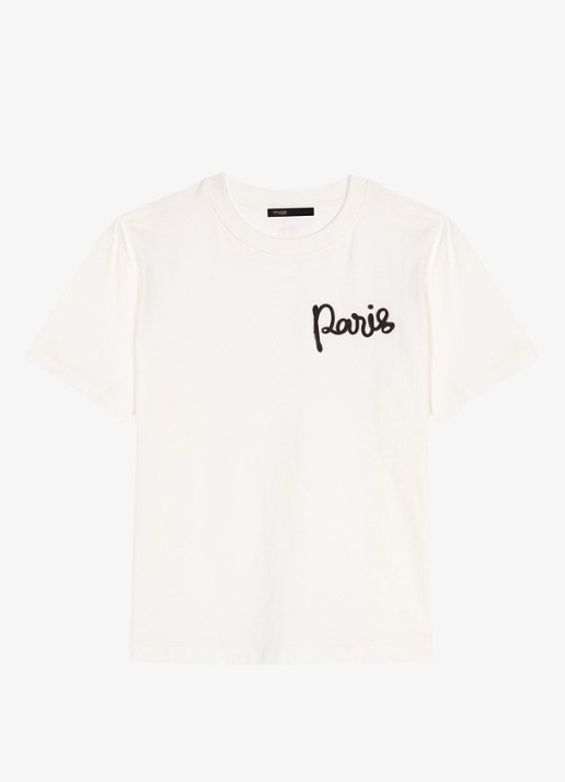 Maje T-shirt met borduring - voorkant 2 wit