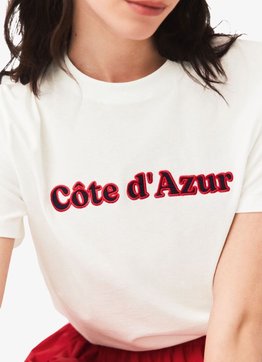 Maje T-shirt met borduring - detail 6 wit