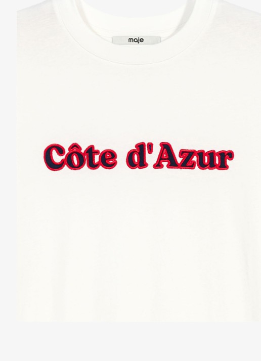 Maje T-shirt met borduring - detail 7 wit