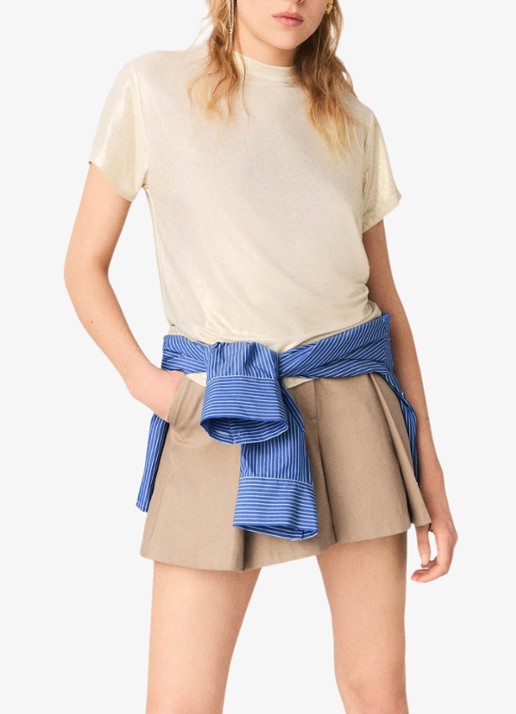 Maje T-shirt met glanzende finish