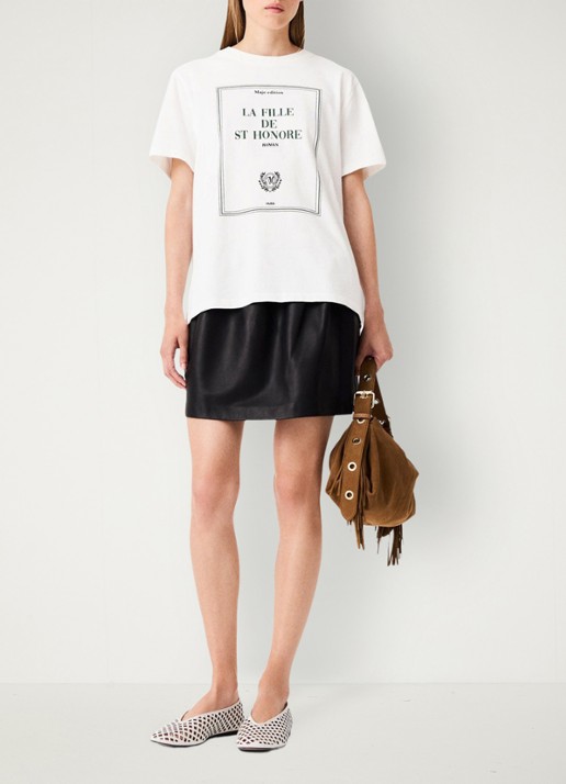 Maje T-shirt met print - voorkant 7 wit