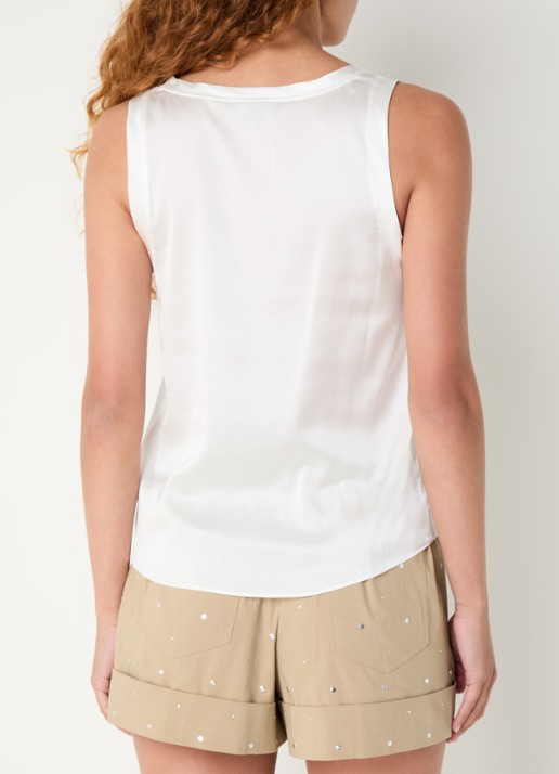 Maje Tanktop in zijdeblend met glanzende finish - achterkant 3 wit