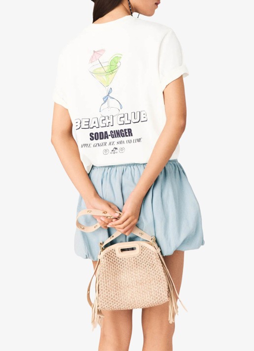 Maje Timocktaila T-shirt met logo- en backprint - detail 4 wit