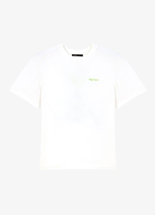 Maje Timocktaila T-shirt met logo- en backprint - voorkant 6 wit