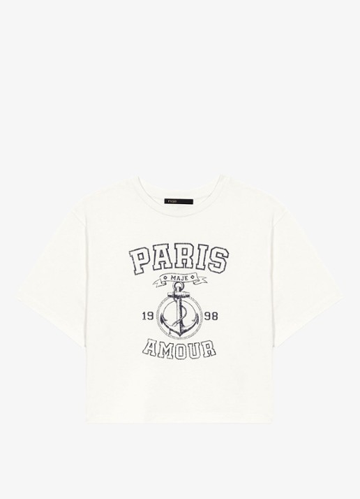 Maje Tink T-shirt met print - voorkant 2 wit