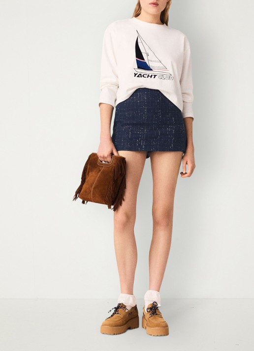 Maje Tiyacht longsleeve met print - voorkant 6 wit
