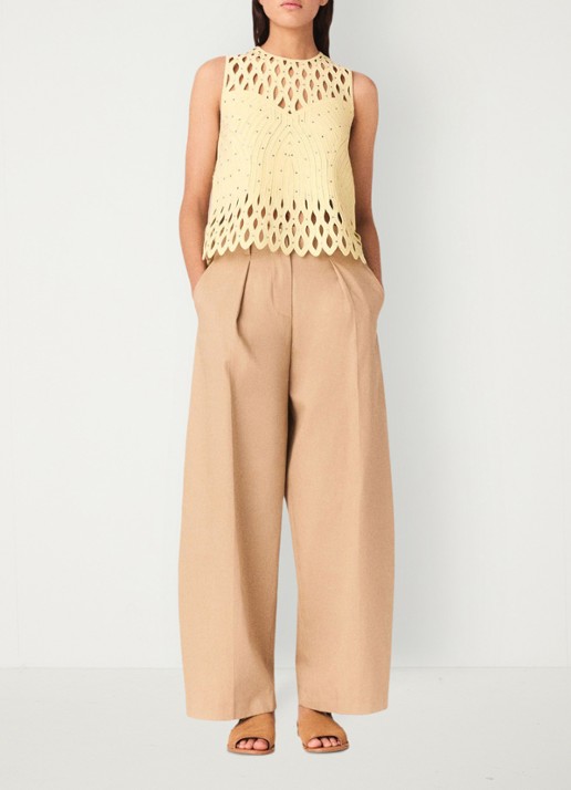 Maje Top met opengewerkt detail en strass